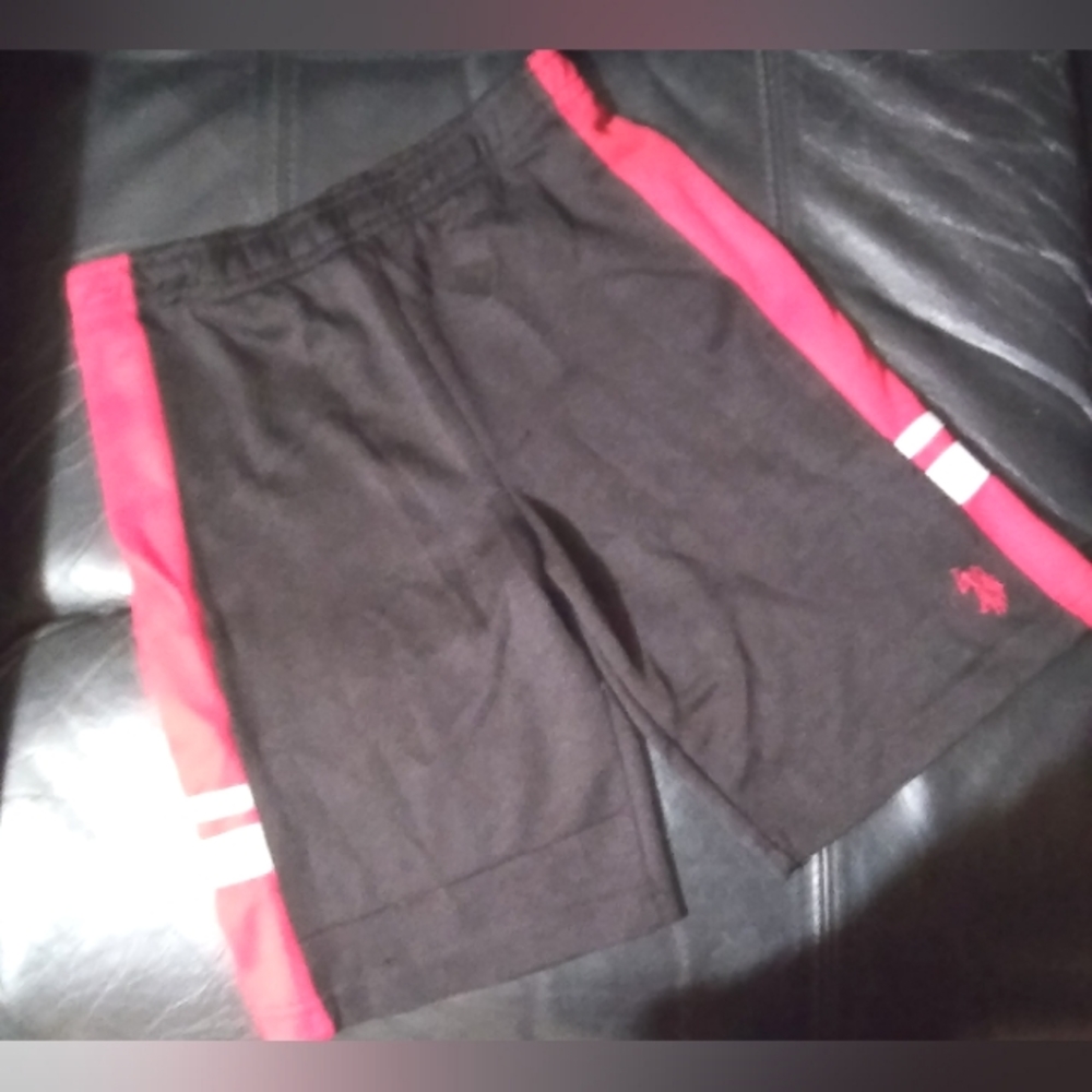 "U.S. POLO ASSN." Boy's Black & Red Athletic Shorts